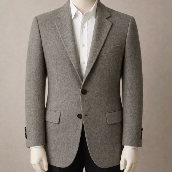 VTG Lanvin Paris NY Men’s Camel Hair Blazer Jacket Gray Sport Coat 40R ACTWU USA